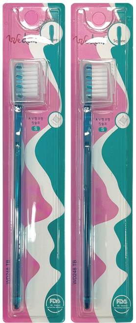 위덴 사각헤드 교정 부드러운모 칫솔 그린 S, 1개입, 2개