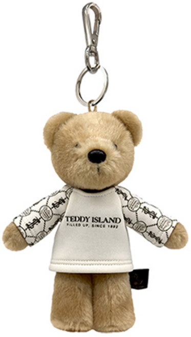 테디아일랜드 테디베어 티셔츠 키링, BEIGE + IVORY, 1개, 15cm