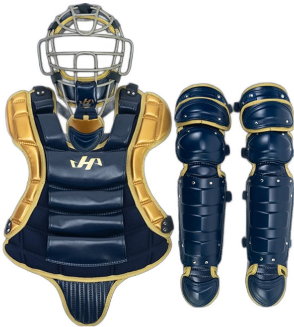 HATAKEYAMA 硬式捕手裝備保護組 HK-CGJ, 1個, 海軍藍金色