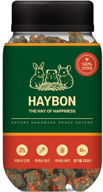 헤이본 토끼 티모시팝 기니피그 친칠라 수제간식 티모시건초, 120g, 1개