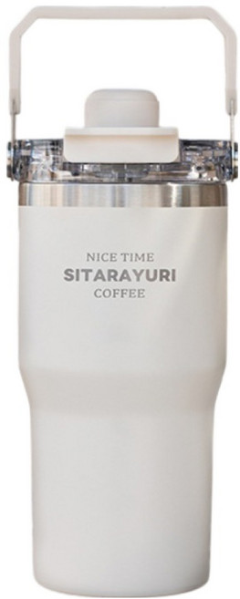 Sitarayuri 二代磁吸手提保溫杯, 600ml, 白色, 1個