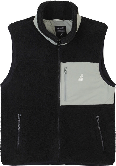 캉골 남녀공용 우븐 패치 플리스 베스트 6131