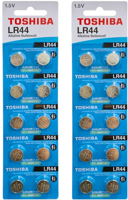 도시바 알카라인 버튼 건전지 LR44, 20개입, 1개