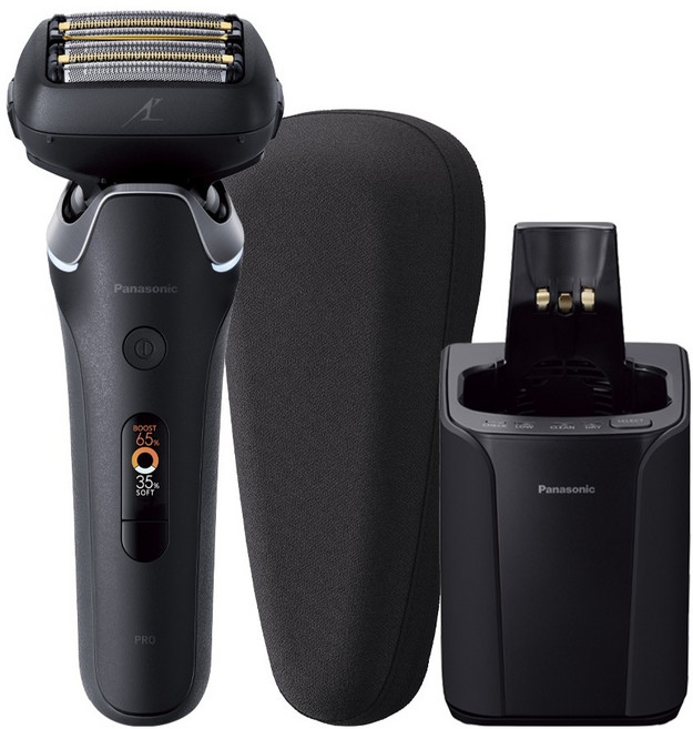 파나소닉 람대쉬 PRO 6 6중날 전기 면도기 + 세척기, ES-L690U, 블랙