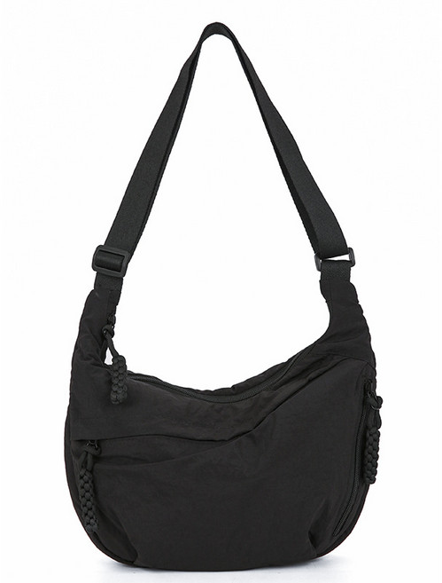 UNHAVE 餃子造型 Hobo 斜背包, 01 黑色