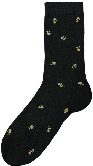 티에스에이치 여성용 플라워 리브드 양말