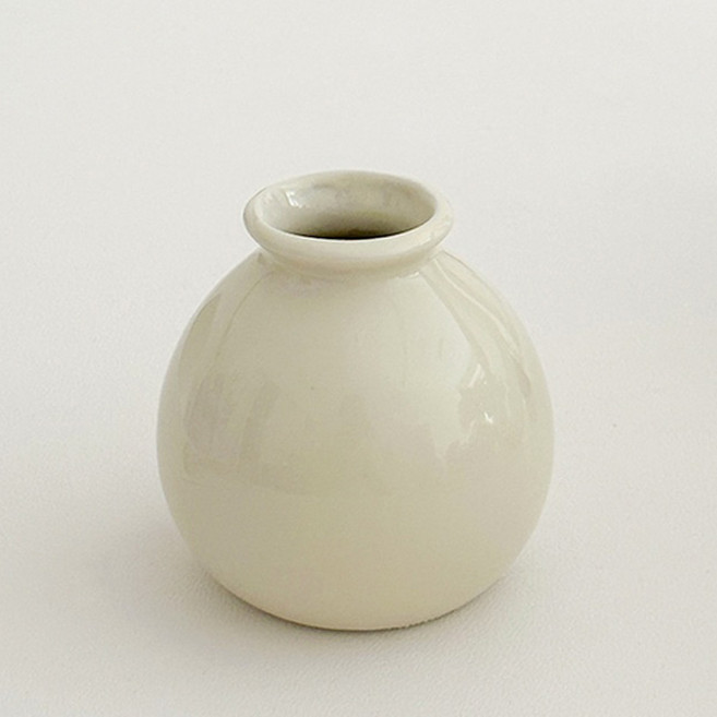 루벤코 미니 인테리어 화병 도자기 꽃병, 라이트 베이지