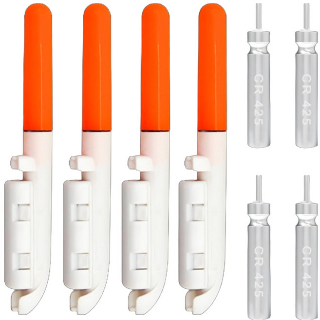 즐낚 원투 입질감지기 레드 4p + 배터리 4p 세트, 1세트