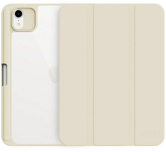 지에스비케이스 아이패드 애플펜슬 수납 클리어 하이브리드 케이스, 크림아이보리, 1개