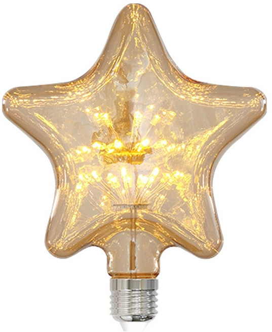 Meliving DS 愛迪生LED燈泡 2.5W 雪花星星, 1個, 燈泡色