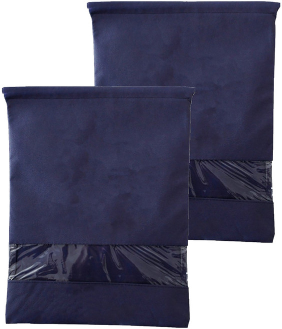 小麥購物 戶外旅遊鞋子收納袋/束口防塵袋 L2463, 2個, 藏青色
