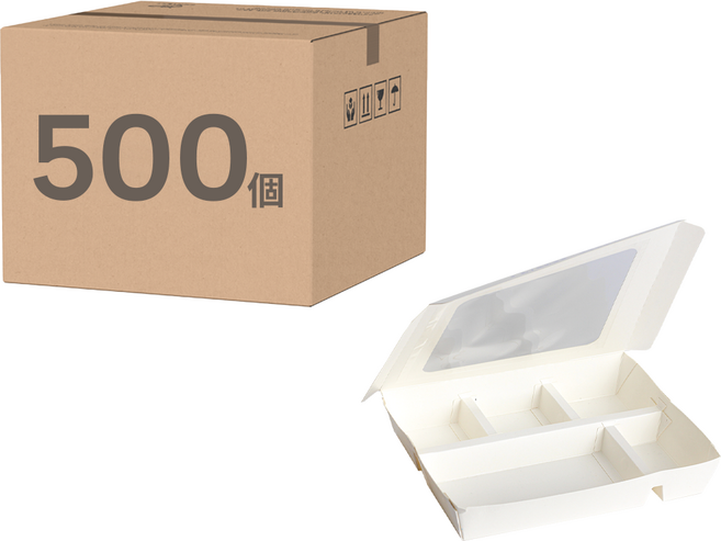 雙揚 開窗上下5格美食盒502 白色, 1箱, 500個