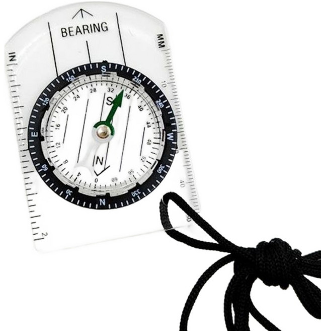 올쉴드 야외 미니 투명 아크릴 끈 나침반, 혼합색상, 1개