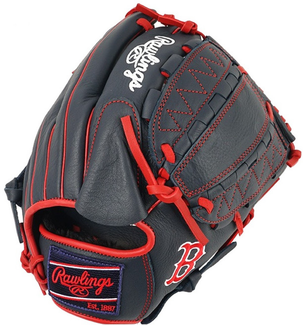 롤링스 셀렉트 프로 라이트 스페셜 오더 MLB 팀 로고 글러브 우투용 GHW5SPL206-12-BOS, 1개, 네이비 + 스칼렛