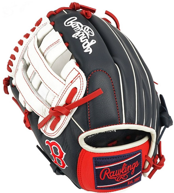 롤링스 셀렉트 프로 라이트 스페셜 오더 MLB 팀 로고 글러브 좌투용 GHW5SPLNA-6-BOS RH, 1개, 네이비 + 스칼렛