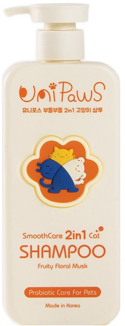유니포스 고양이 부들부들 2in1 저자극 샴푸, 1개, 500ml