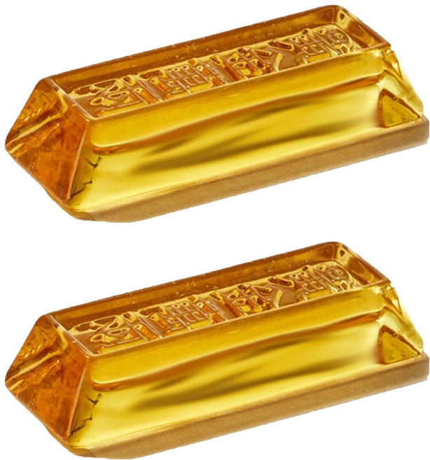 디에스트레이딩 깔끔한 문진 크리스탈 골드바 모양, 2개