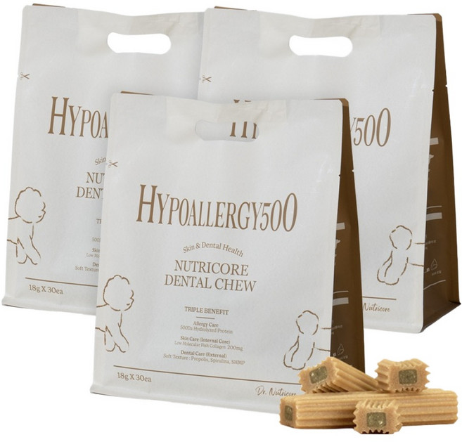 닥터뉴트리코어 강아지 가수분해 덴탈껌, 새우, 540g, 3개