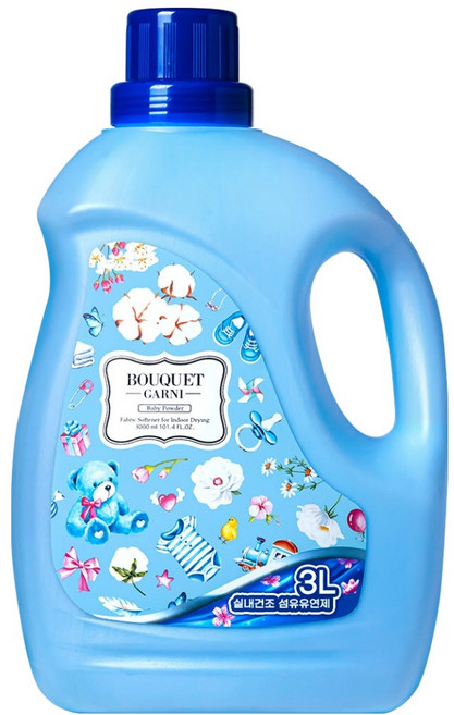부케가르니 딥퍼퓸 초고농축 실내건조 섬유유연제 베이비파우더 본품, 3L, 1개