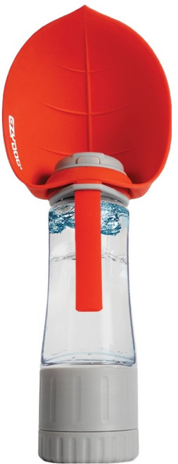 EZYDOG 專業版葉片水壺/防漏狗水壺/零食餵食器/3合1水壺 350ml, 1個, 紅色 + 灰色