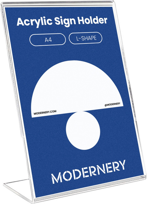 모더너리 A4 POP 아크릴 메뉴판 꽂이 A4 POP 세로 L자형, 1개