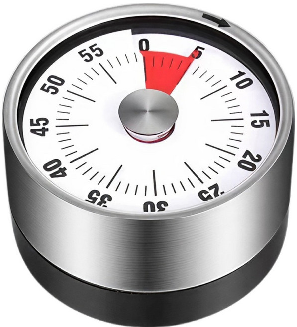 미니멀랩 주방 자석부착 수동 타이머 6 x 6 x 3.5 cm, 화이트, 1개