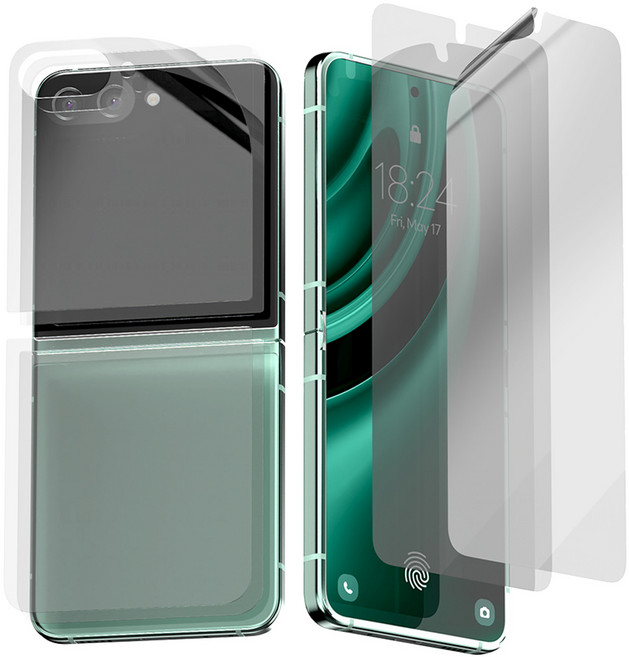 구스페리 저반사 지문방지 TPU 매트 액정보호필름 내외부 세트 2p 세트, 1세트