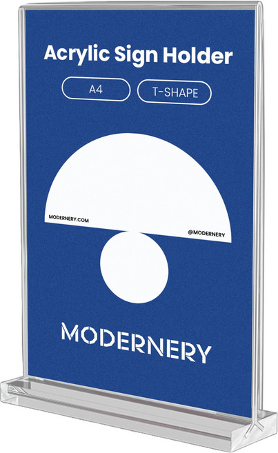 모더너리 A4 POP 아크릴 메뉴판 꽂이 A4 POP 세로 T자형, 1개