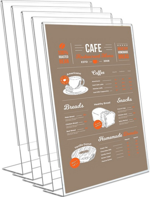 모더너리 A4 POP 아크릴 메뉴판 꽂이 A4 POP 세로 L자형, 5개