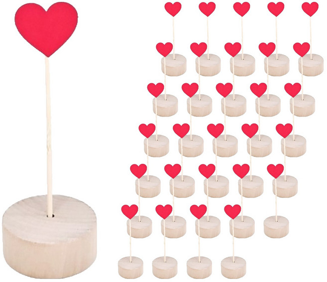 써니토퍼 하트 케이크 미니픽, 레드, 100개