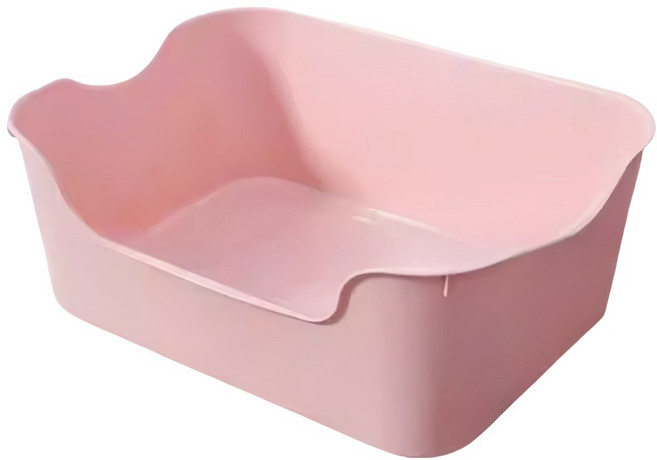 高精寵物 加高貓廁所 附貓砂鏟, 1個, 粉色