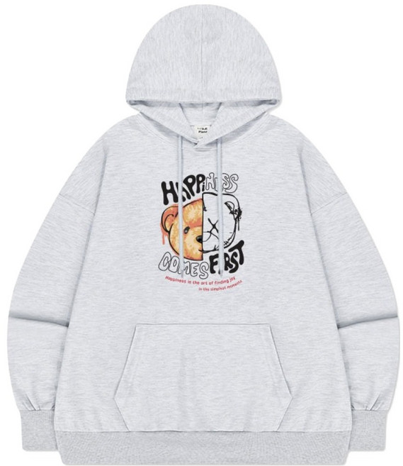 에어플레인 해피 퍼스트 오버핏 후드티