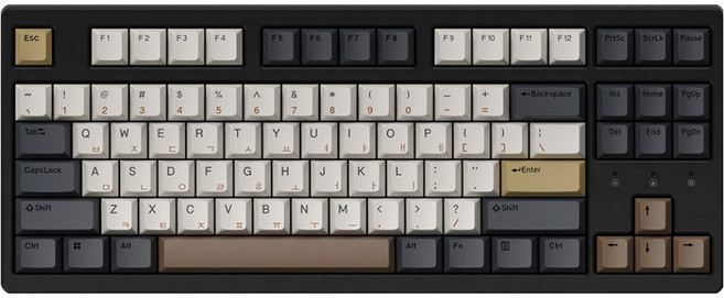 한성컴퓨터 8K 4K 염료승화 3모드 가스켓 게이밍 유무선 텐키리스 키보드 43g, MOCHA COCOA, TFG Cloud Max CL, KTT저소음블루