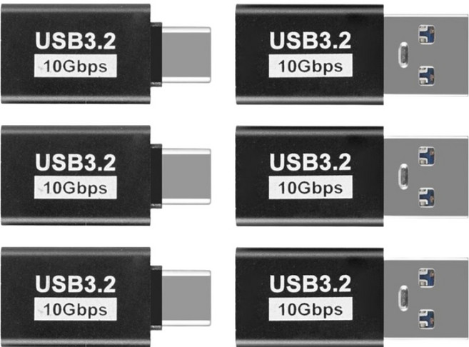 컴스 C타입 젠더 USB 3.2 10Gbps 3p + 3p 세트, 1세트