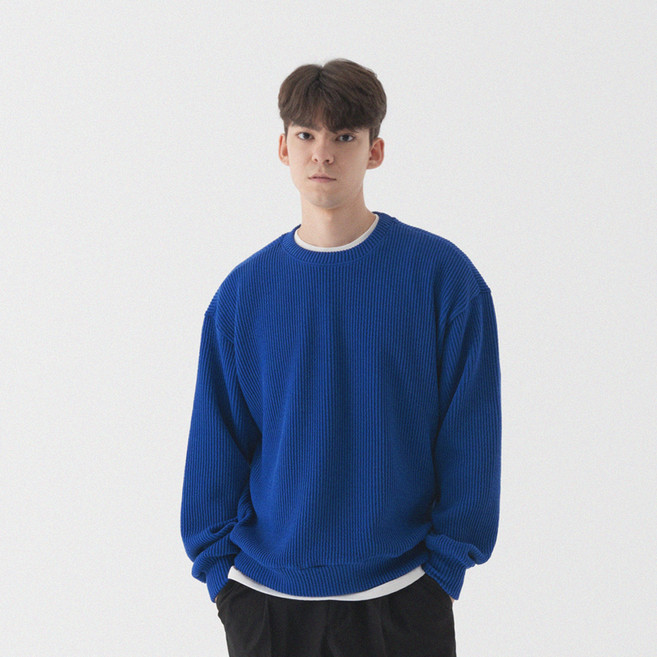 피아네르 남녀공용 컴포터블 오버핏 크루넥 니트