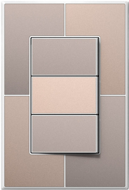 TILINS Gallery米金色單切三開關白色框架, 1個