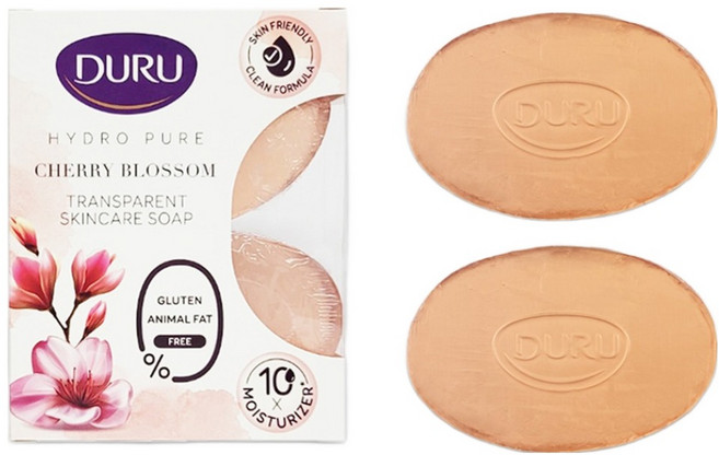 두루 터키 하이드로 퓨어 향수 비누 체리블로썸, 135g, 2개입