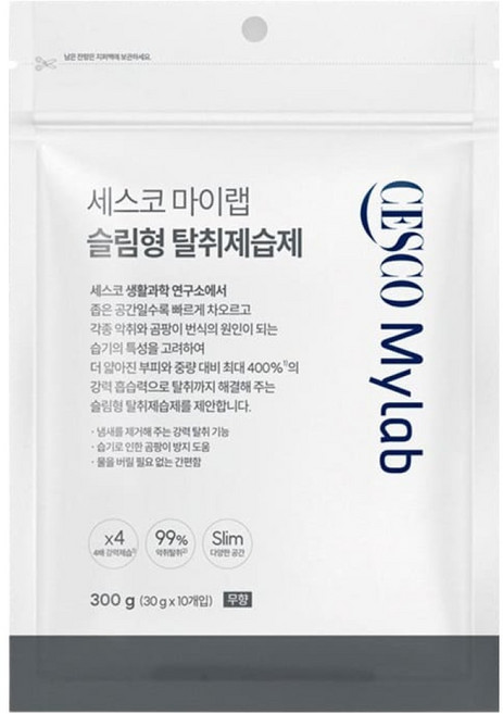 세스코마이랩 슬림형 탈취제습제 10p, 300g, 1개