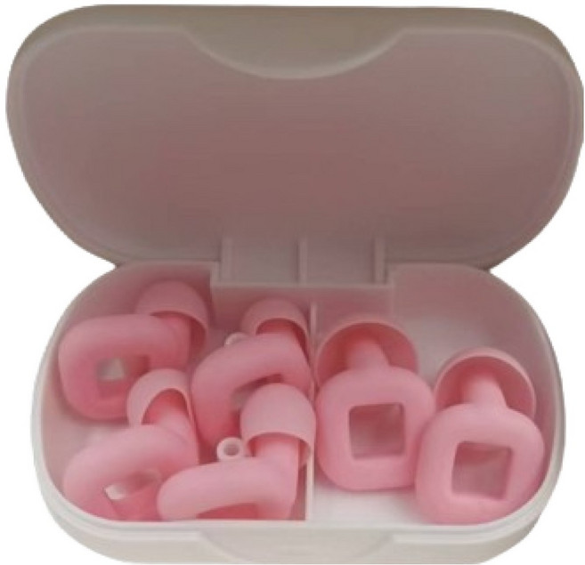 미소로운 소음방지 실리콘 귀마개 핑크 + 전용케이스, 1개, 6개입