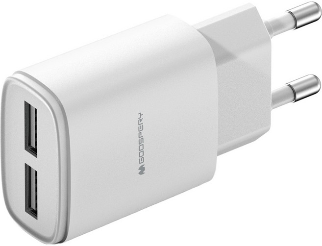 구스페리 10W 2포트 USB 멀티 충전기 어댑터 5V 2A, 화이트, 1개