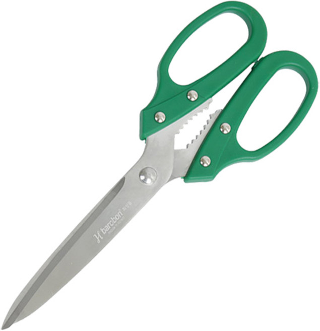 바로본 다용도 칼라 양손 주방가위, 그린, 1개