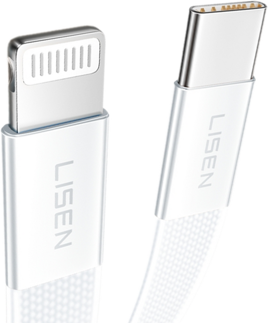 LISEN 李森 Air Cable系列 Type-C-Lightning超薄快充線 27W L606, 1個, 1m, 白色