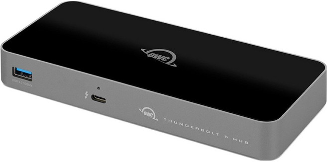OWC Thunderbolt 5 Hub 擴充基座USB集線器 80Gb/s OWCTB5HUB5P, 1個, 灰色 + 黑色