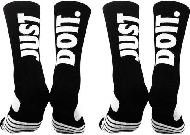 어가네닷컴 NPNG JUST DO IT 도톰한 장목 농구 등산 헬스 요가 스포츠 긴목 양말, 2개, 블랙