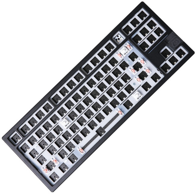 몬스타기어 풀알루미늄 폰 블루투스 핫스왑 커스텀 유무선 텐키리스 키보드 베어본, 블랙, 닌자87PRO ALU