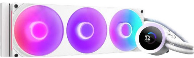 NZXT 恩傑 v2 水冷 CPU 散熱器, 1個, 白色, Kraken Plus 360 RGB