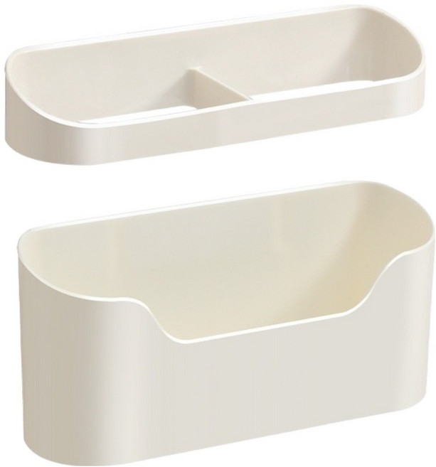 현관 부착형 2단 우산꽂이, 1개, 크림화이트