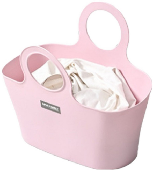 플라스틱 라운드 손잡이 바구니, 라이트핑크