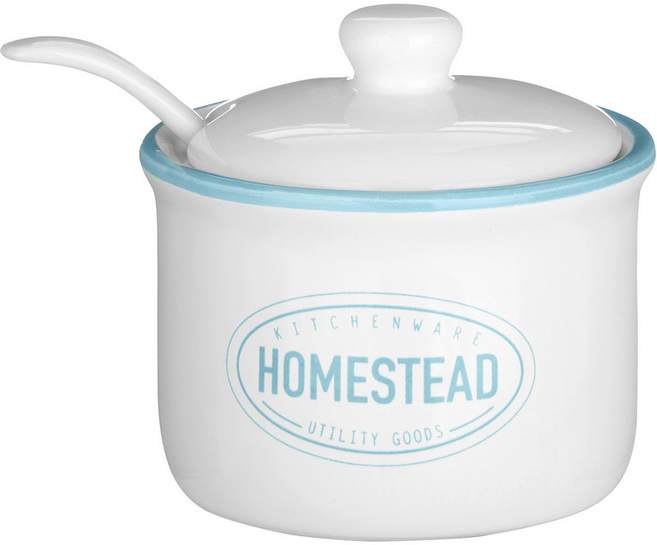 PREMIER HOUSEWARES 陶製調味罐 附匙 家園, 1個, 130ml