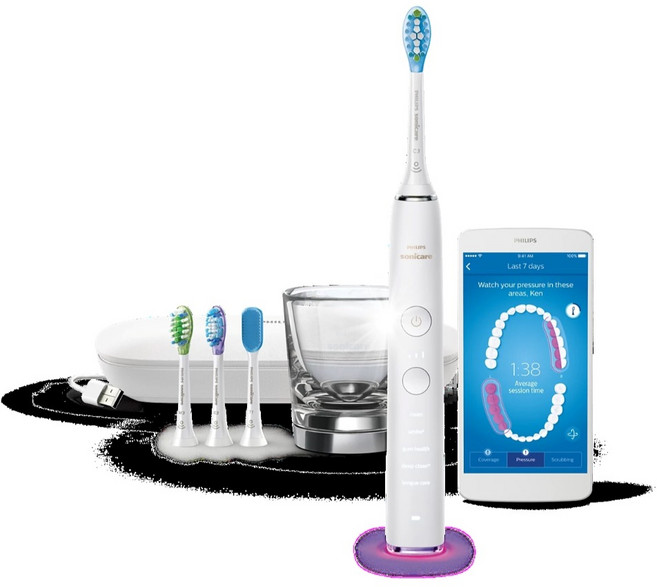 PHILIPS 飛利浦 sonicare 鑽白極淨智能鑽石音波震動牙刷/電動牙刷, HX9924/02, 1組, 晶鑽白